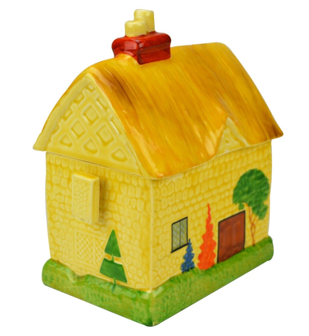 Yellow Cottage Kitchen Tea Storage Jar Vintage English 1930s Haute Juice