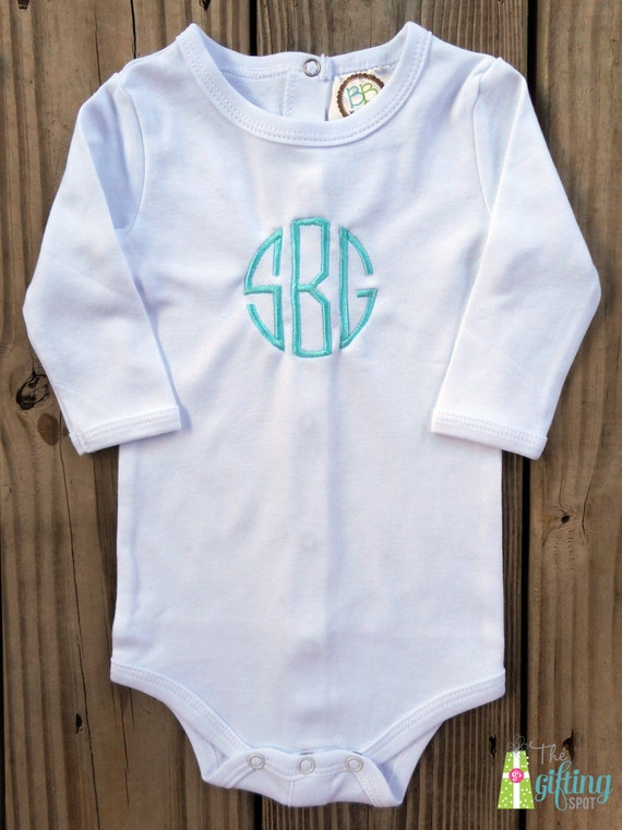 Monogrammed Baby Boy Onesie Personalized Baby by TheGiftingSpot