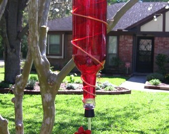 Wine Bottle Hummingbird Feeder