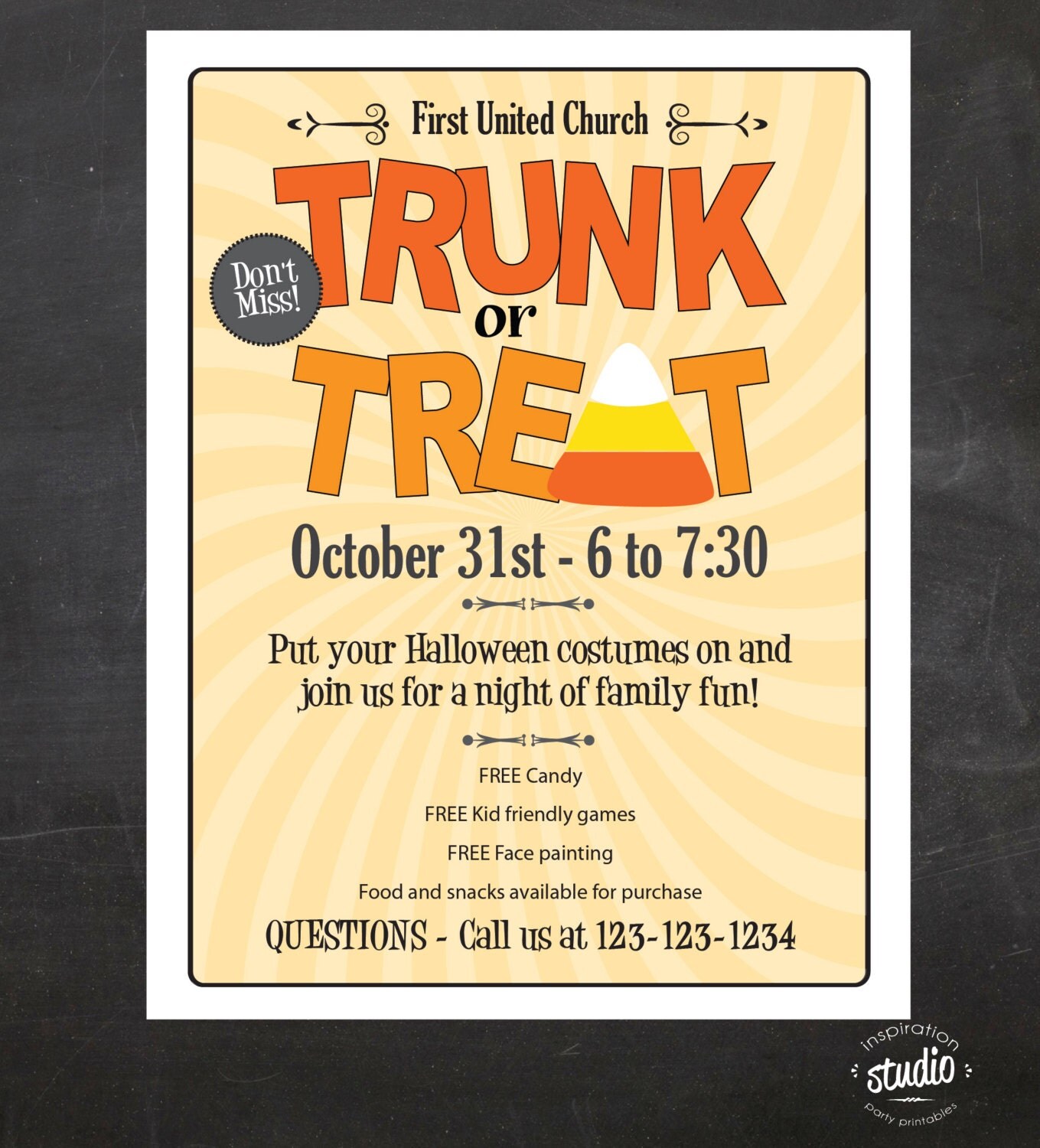 Trunk Or Treat Halloween Event Flyer Custom Printable