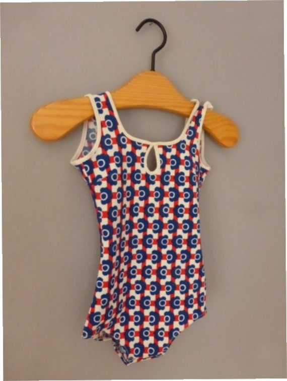 Baby hippie one piece swimsuit from the 1970s. Age 1218