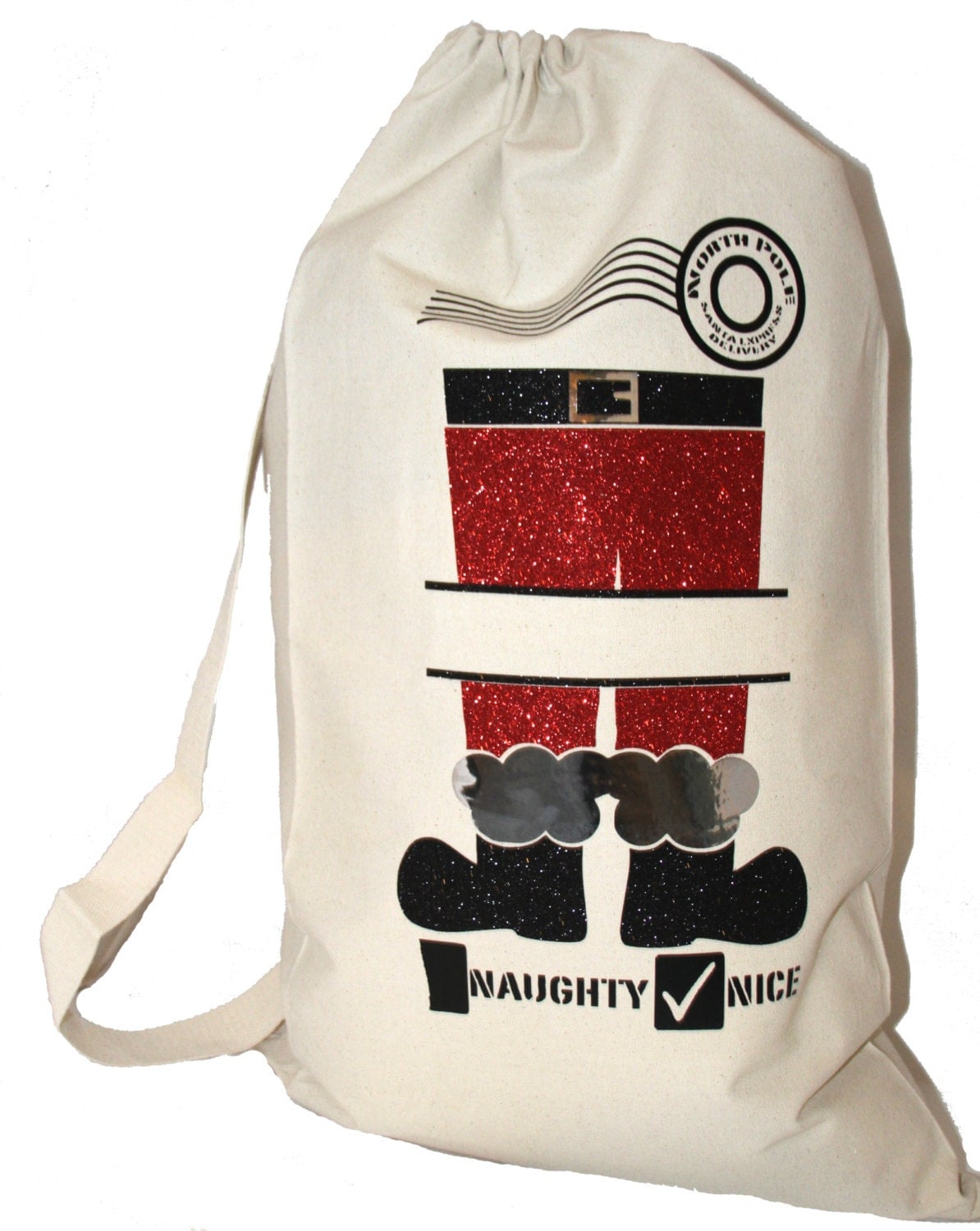 Santa Sack Gift Bag for Kids Eco Friendly Reusable Canvas