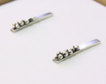 Silver Earrings Beach Bubbles // Sterling Silver Stud Earrings // Fine Silver Granulation // Modern Earrings // gift for her