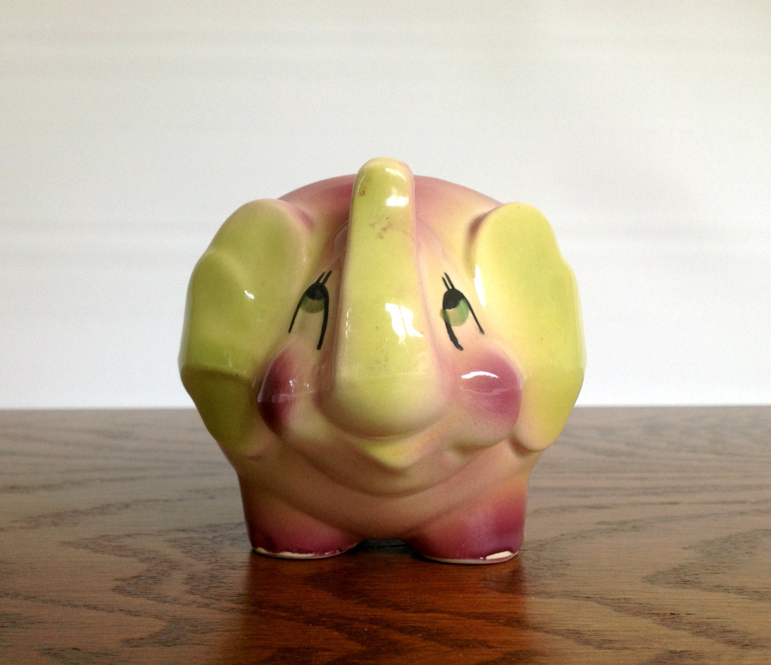 Vintage 1950s Shawnee Elephant Planter Kitschy Purple and
