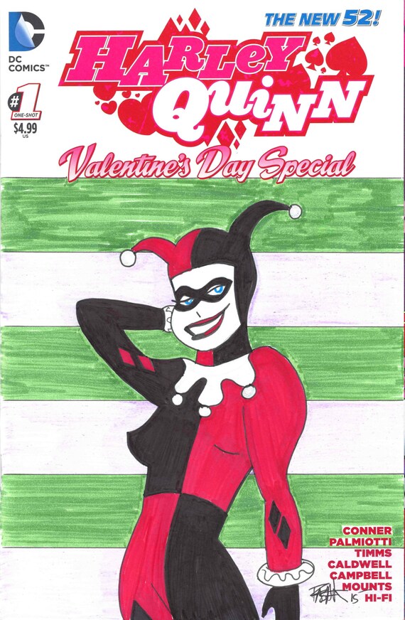 items-similar-to-harley-quinn-valentine-s-day-special-custom-comic-book-sketch-cover-on-etsy