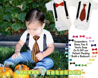 Halloween Outfit Baby Boy - Halloween Party - First Halloween - Pumpkins - Halloween Tie - Newborn Boy - Toddler - Halloween Shirt - Costume