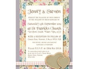 Wedding Invitation Lilac Vintage Country Garden Style - Digital File Only