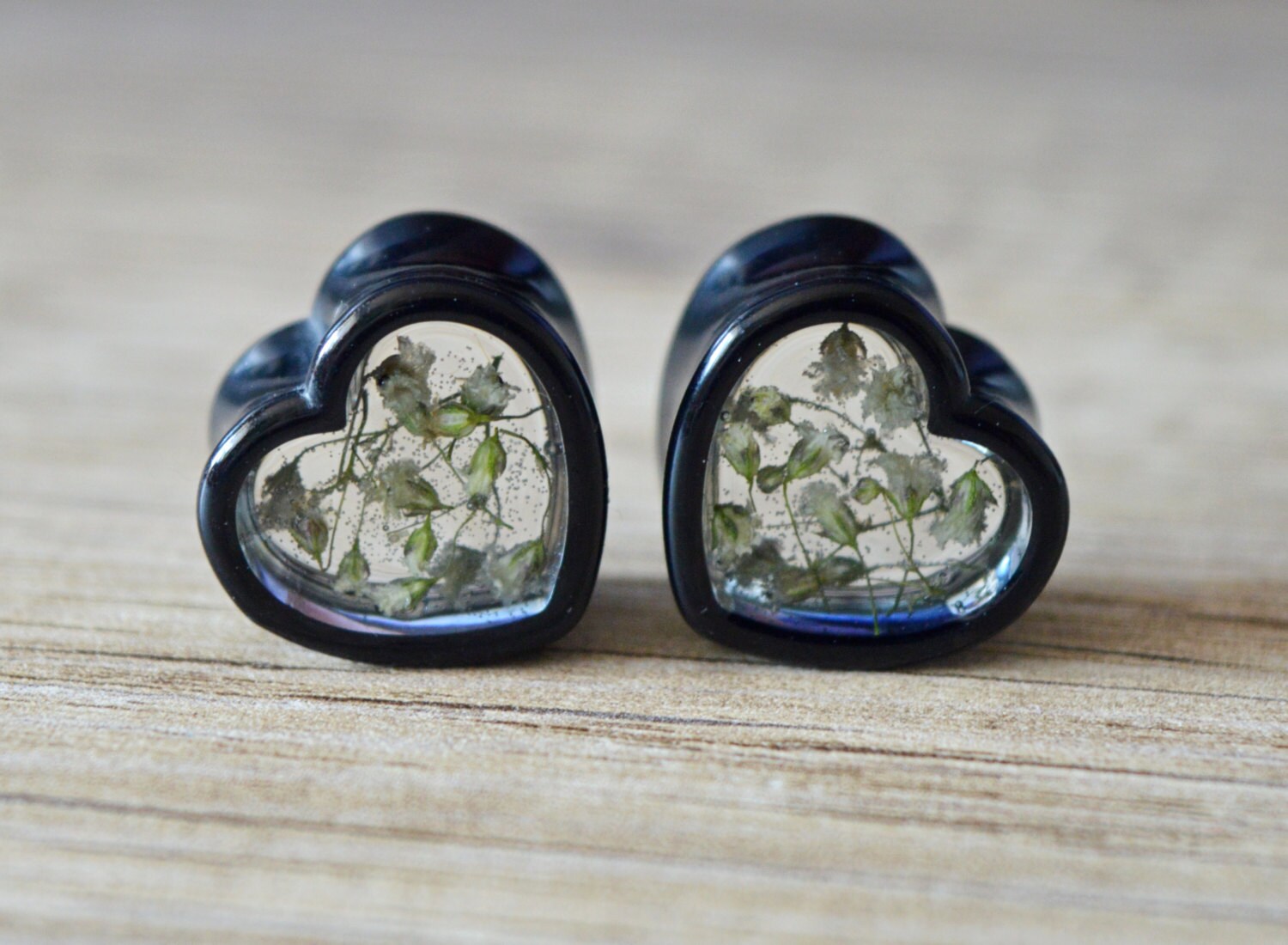 9/16 plugs 14mm gauges heart plugs flower plugs real