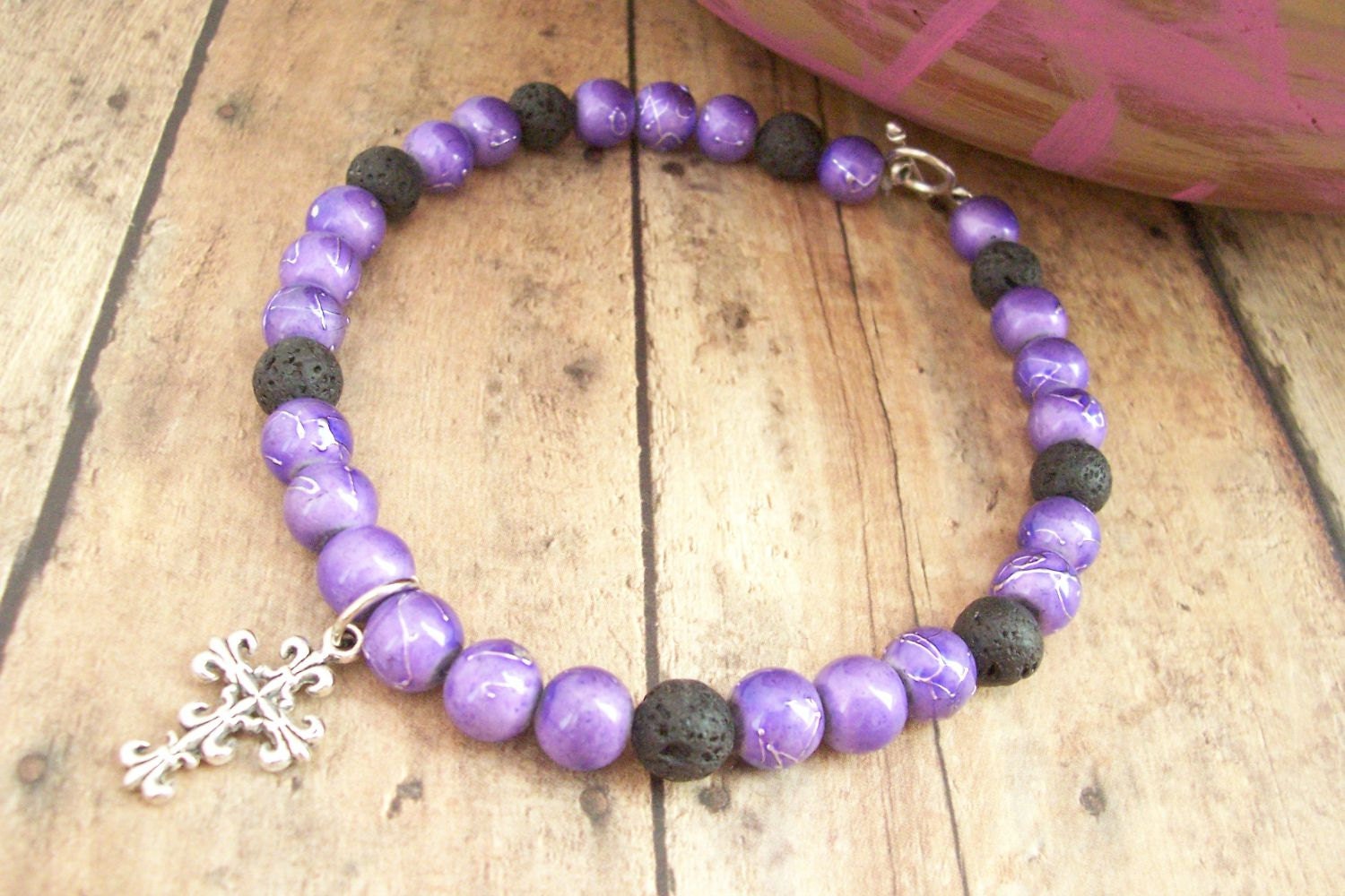 Cross Ankle Bracelet as Christian Jewelry by AllAboutJESUSDesigns