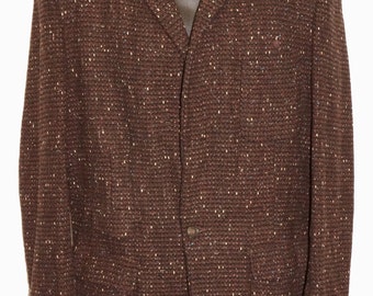 1950s Mens Speckled Wool Coat Sz 38 Vintage Retro