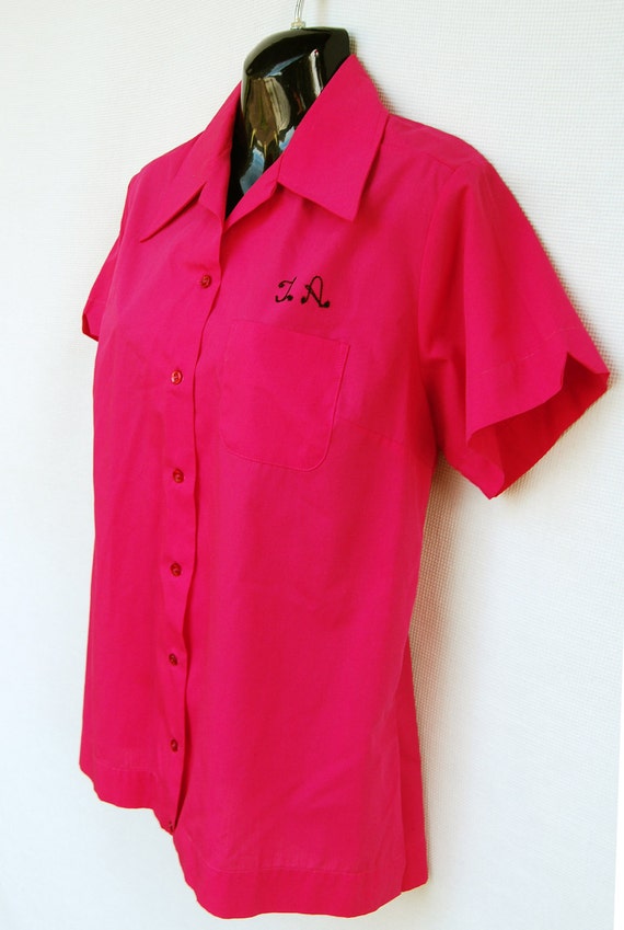 Vtg 60s King Louie Hot Pink Bowling Shirt by RipCityRetro on Etsy