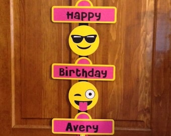 Emoji Smiley Faces Birthday Party Door Sign