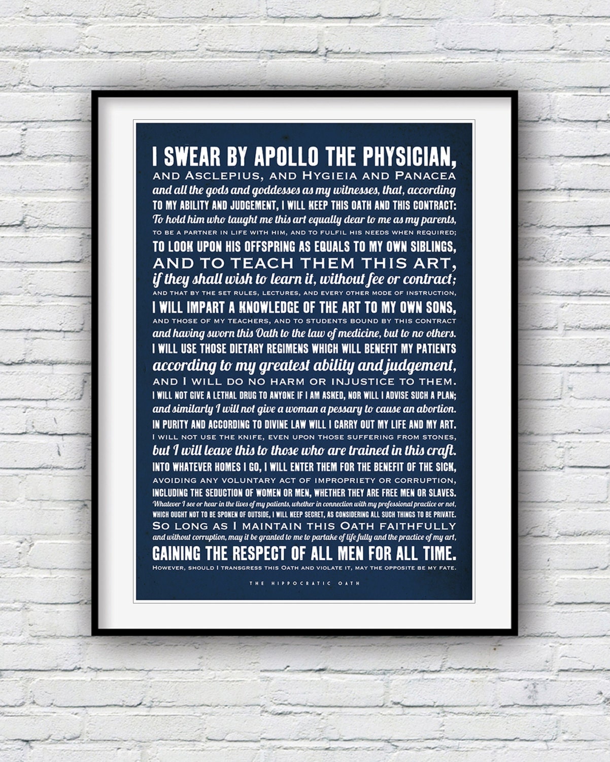 The Hippocratic Oath Typographic Poster Hippocratic Oath   Il Fullxfull.848517553 H340 