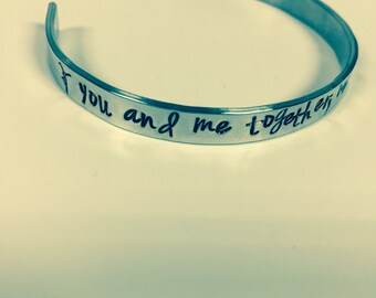 Dave Matthews Band Lyric Cuff Bracelet DMB Custom Lyrics welcomed