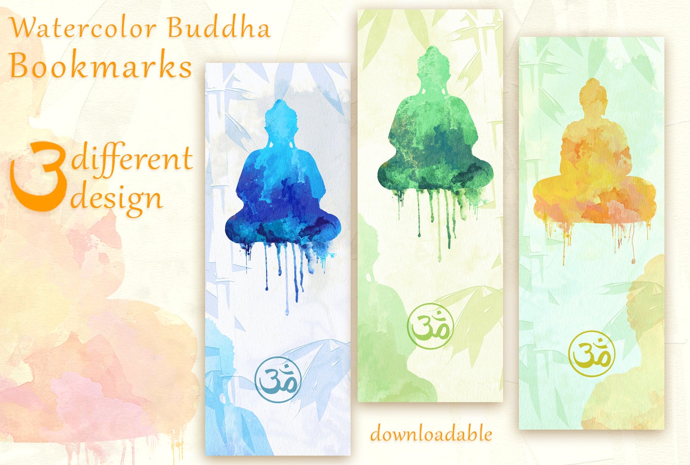 Buddha Bookmarks PRINTABLE Digital Painting Zen Bookmark buddha-bookmarks-printable-digital-painting-zen-bookmark
