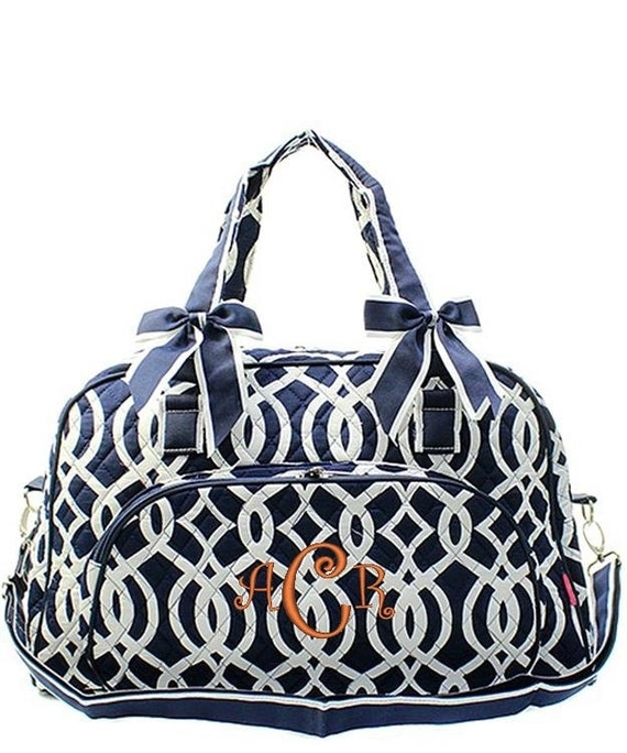 Personalized Ivy Moroccan Navy Blue 18 Quilted Duffle