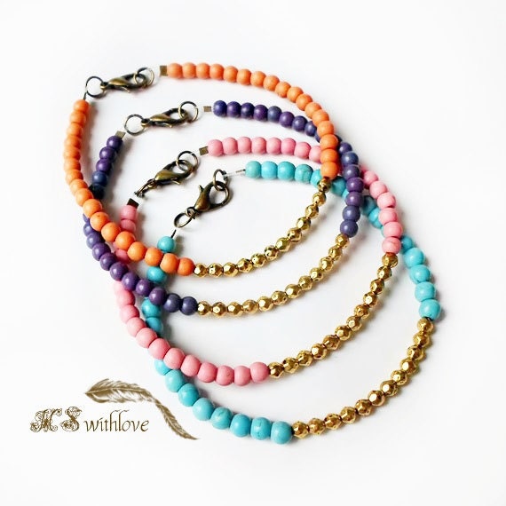 Simply gold bracelet friendship bracelet minimalist by MSwithlove