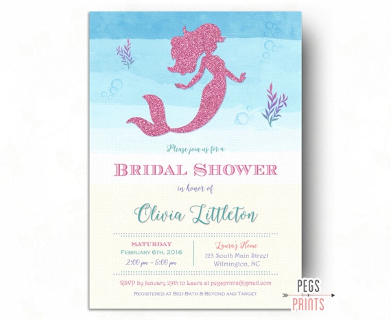 Mermaid Bridal Shower Invitations 2