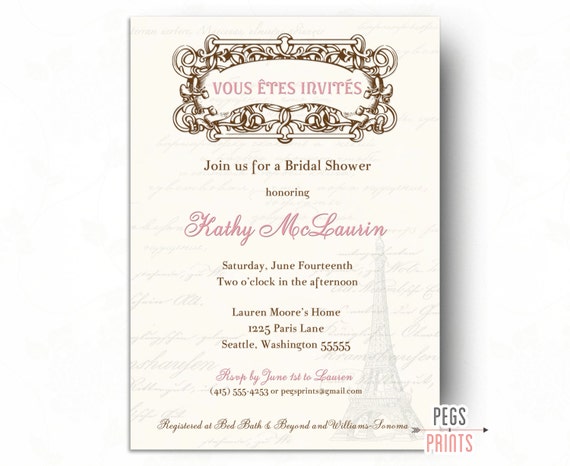 Paris Bridal Shower Invitations 10