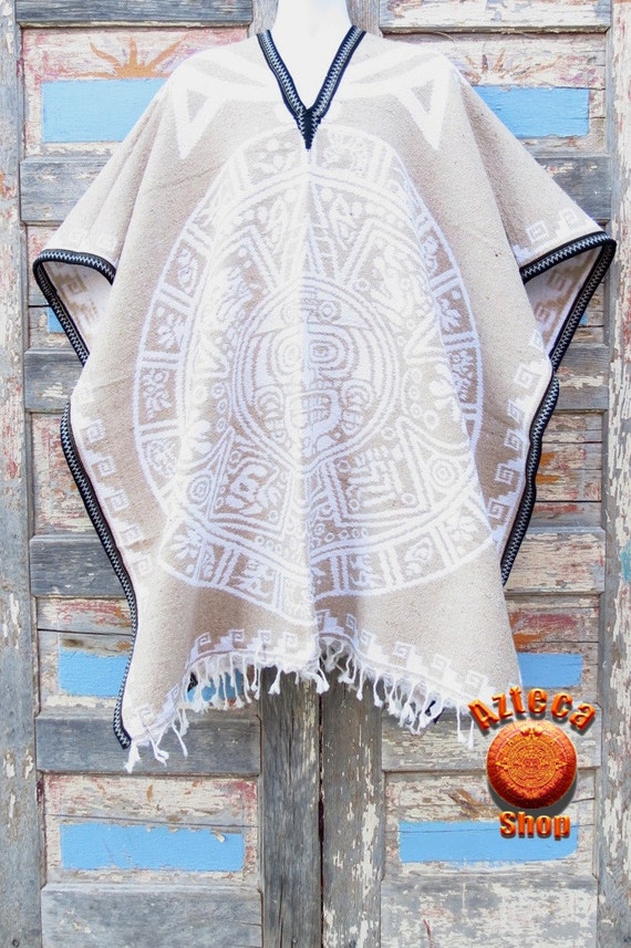 Authentic Mexican Poncho Reversible Cobija Blanket by