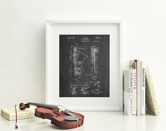 Saxophone Poster, Musician Gifts, Saxophone Blueprint, Music Art, Saxophone Wall Art PP0156