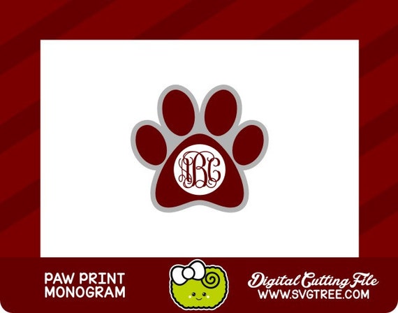 Download Paw Print SVG Bulldog SVG Monogram Dog Monogram SVG by SVGTREE