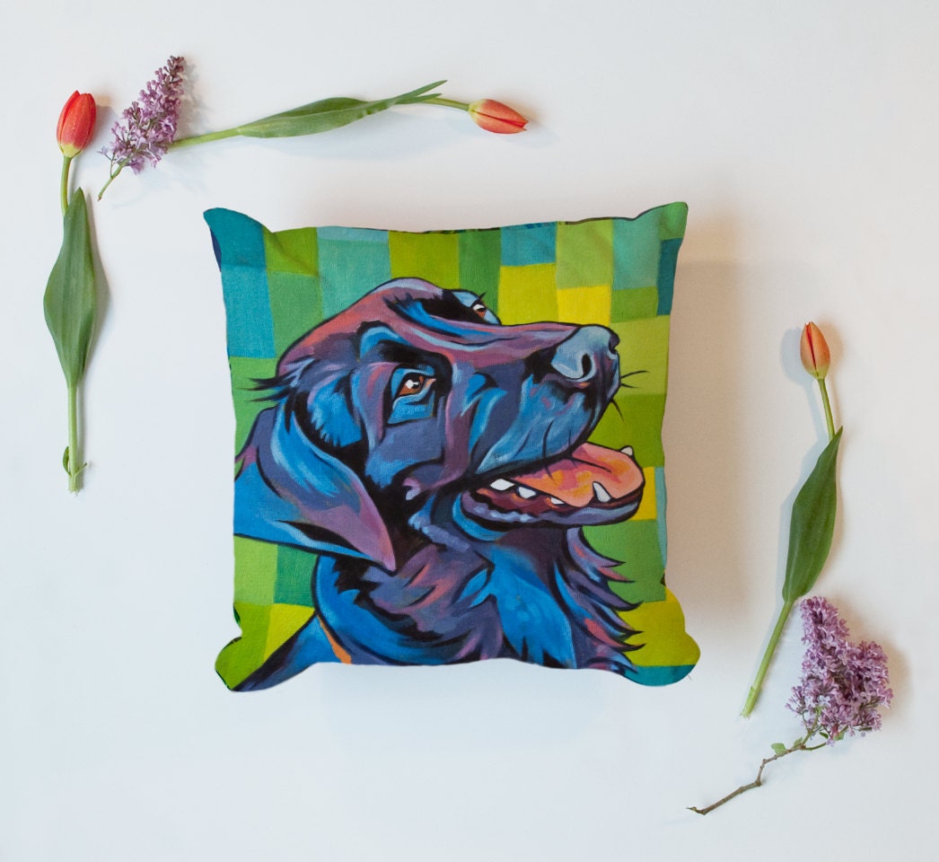 needlepoint labrador pillow