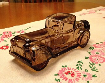 Vintage Brown Glass Avon Sterling Six Car Collectable