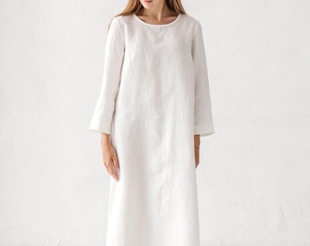 Linen dress, Long linen dress, Linen tunic, Minimal linen tunic, Stone washed, Linen clothes, Loose dress, Organic linen, Eco friendly