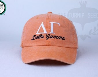 Delta Gamma Sorority Baseball Cap - Custom Color Hat and Embroidery.