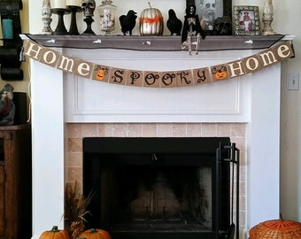 Halloween Banner Home Spooky Home Decor Garland Halloween Party Halloween Decoration Orange and Black Fall Decor