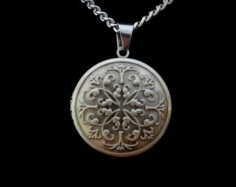 Custom Thick Sterling Silver Men's Locket and Dog Tag