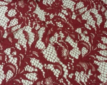 Popular items for burgundy lace fabric on Etsy