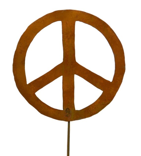 13 Peace Sign Metal Yard Stake Garden Art GS87