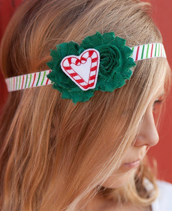 Christmas Headband for Toddler - Candy Cane Head Band - Christmas Baby Headband Photo Prop - Girls Christmas Headband - Holiday Headband