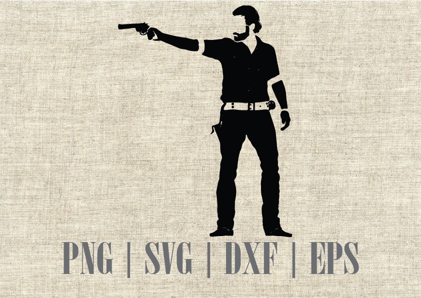 Download Rick Grimes The Walking Dead Silhouette SVG Cutting File