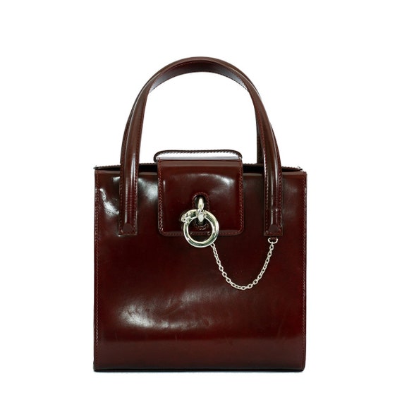 Items similar to Vintage Cartier Bag / Red patent leather on Etsy
