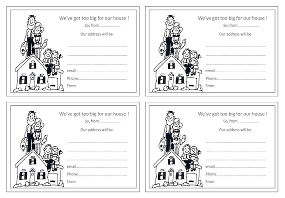 Moving House Cards Template Free
