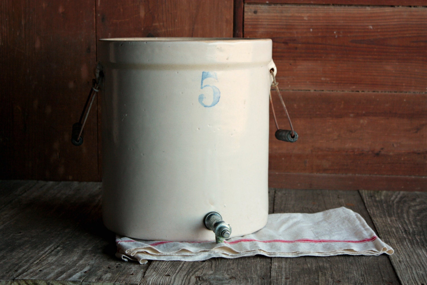 Vintage Stoneware Water Cooler 5 Gallon by OurVintageBungalow