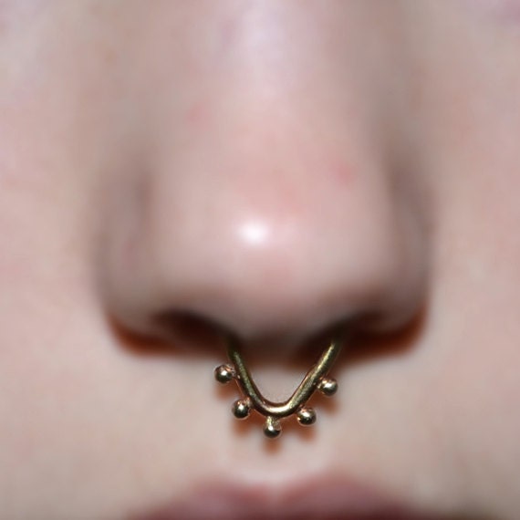 Septum Ring - Gold Nose Ring - Helix Earring - Rook Earring - Nipple Ring - Tragus Hoop - Cartilage Piercing - Daith Piercing 14 gauge