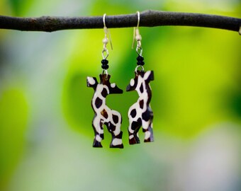 Giraffe Earrings from Kenya