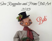 On Sale !!! Bob, an OOAK Primitive Folk Art 30" Snowman Doll Holidays Christmas Winter Handmade Osnaburg FAAP Team Doll DTHFAAP Doll