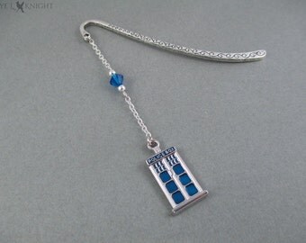 Silver and Blue Police Box - Doctor Who Tardis Inspired - Metal Bookmark