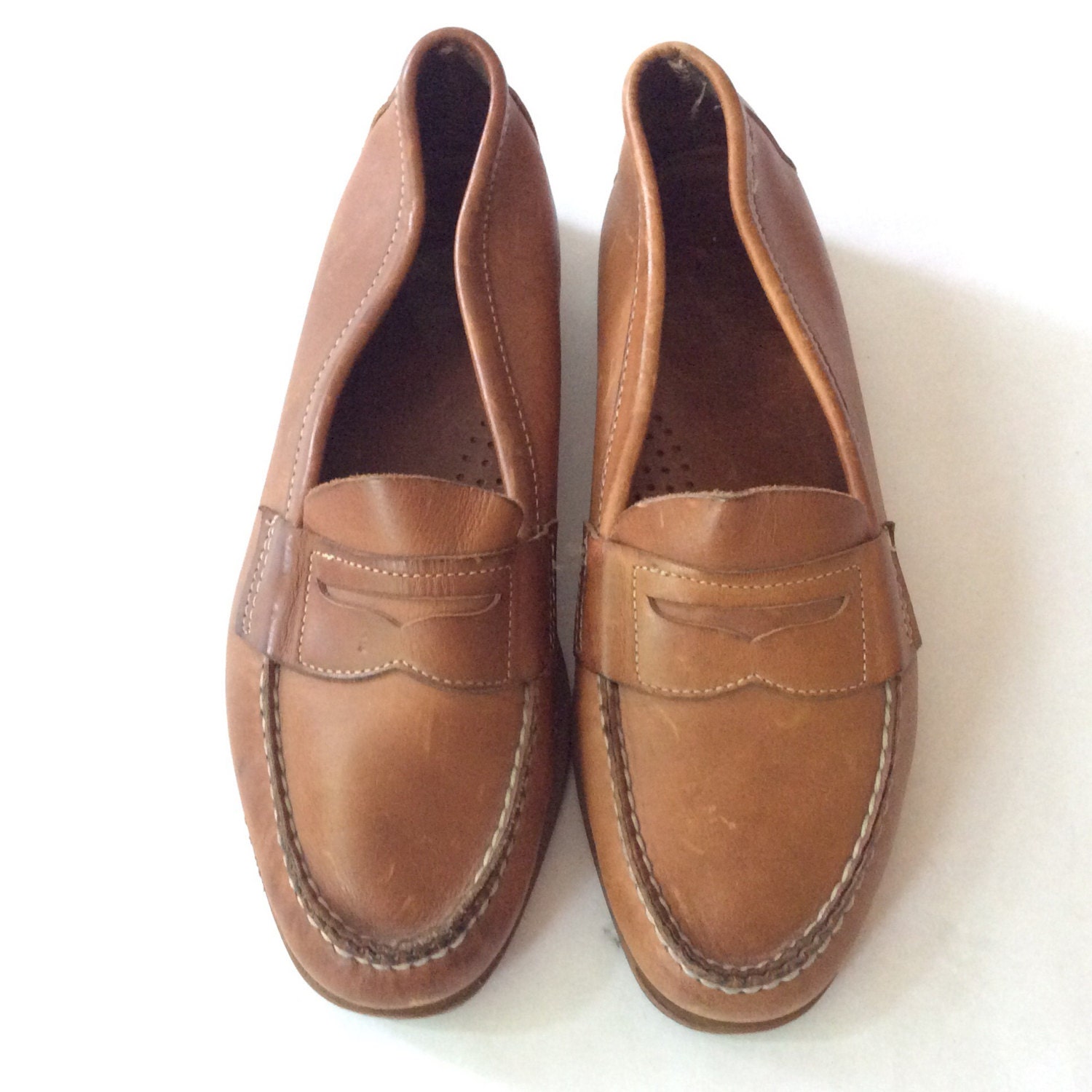 Vintage Leather Men's Loafers Shoes Penny Loafers Size