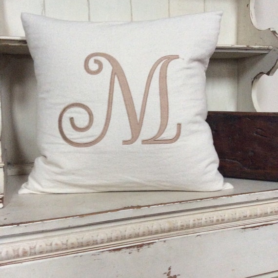 Monogram throw pillow. Personalized throw pillow cover.