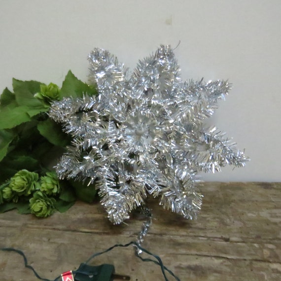 vintage christmas tree topper lighted silver tinsel italian in vintage christmas tree topper lighted silver tinsel italian in