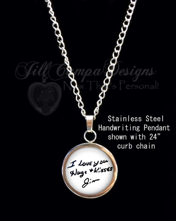 jewelry personal handwriting Steel Stainless pendant pendant Your actual Handwriting