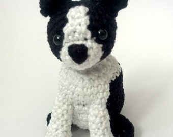 Crochet Boston Terrier, Boston Terrier stuffed animal, amigurumi Boston Terrier, Boston Terrier plush