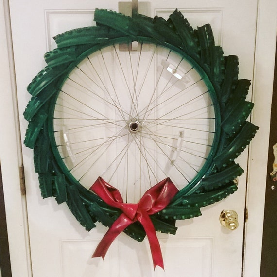 UpCycled 32 Bike Wheel Wreath