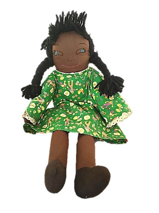 Black Rag Doll African American Rag Doll by DerBayzVintage